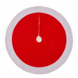 Glitzhome 48 in. Red and White Felt Christmas Tree Skirt thumbnail 1