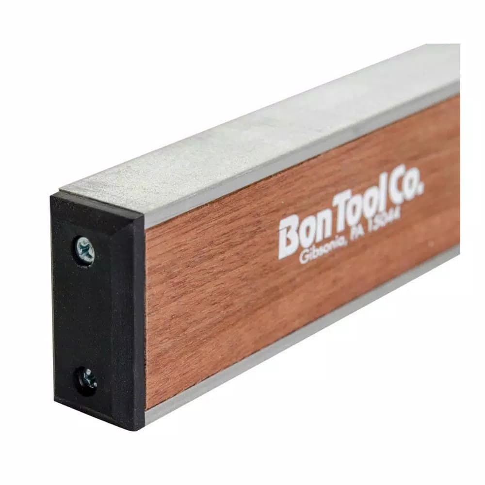 Bon Tool 48 in. Aluminum I-Beam Level with Mahogany Inlay and Hand Holes