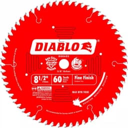 Diablo 8-1/2 in. x 60-Teeth Fine Finish Carbide Circular Saw Blade thumbnail 1