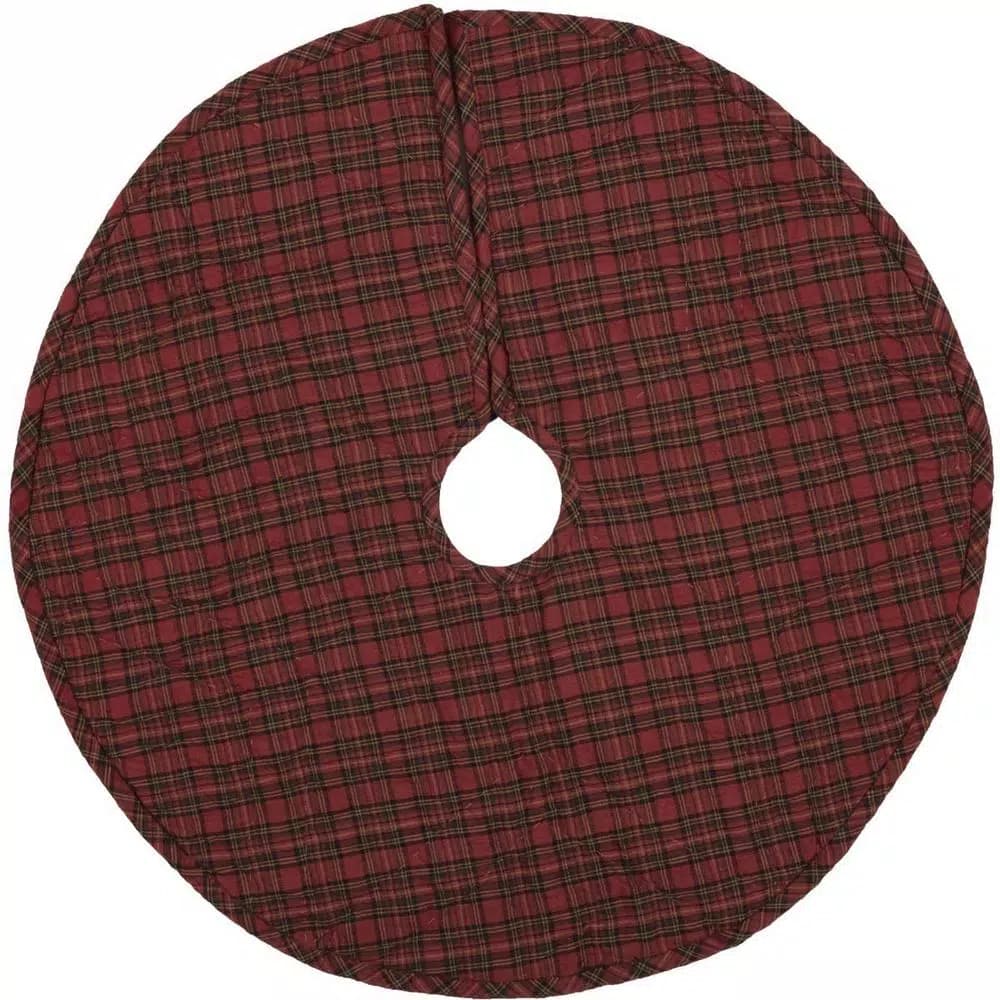 VHC Brands Tea Star 21 in. Traditional Christmas Mini Tree Skirt - Reversible Primitive Decor