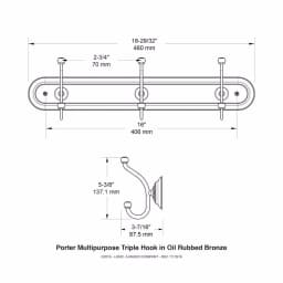 Delta Porter Triple Towel Hook, Oil Rubbed Bronze thumbnail 5
