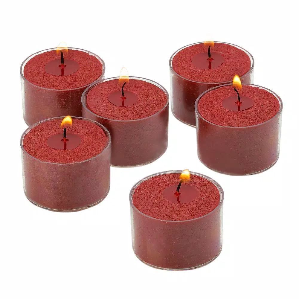 Light In The Dark Red Unscented Tealight Candles with Clear Cups, 8-Hour Burn Time, 72 Count