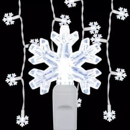 Wintergreen Lighting 6.5 ft. 70-Light LED Cool White Snowflake Icicle Light Set thumbnail 1