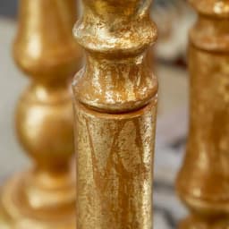 LITTON LANE Golden Mango Wood Candle Holder Set, Set of 3, Distressed Gold Finish thumbnail 7