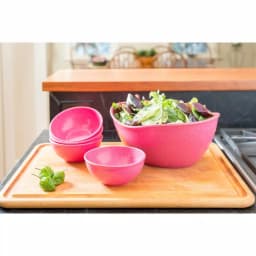 Unbranded EVO Sustainable Goods Pink Wood-Plastic Composite Serving Bowl Set, 5-Piece thumbnail 2