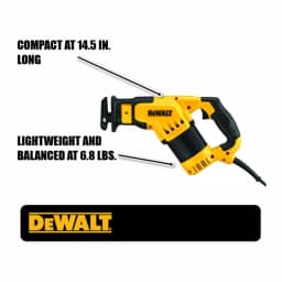 DEWALT 12 Amp Compact Corded Reciprocating Saw, 3000 SPM thumbnail 2