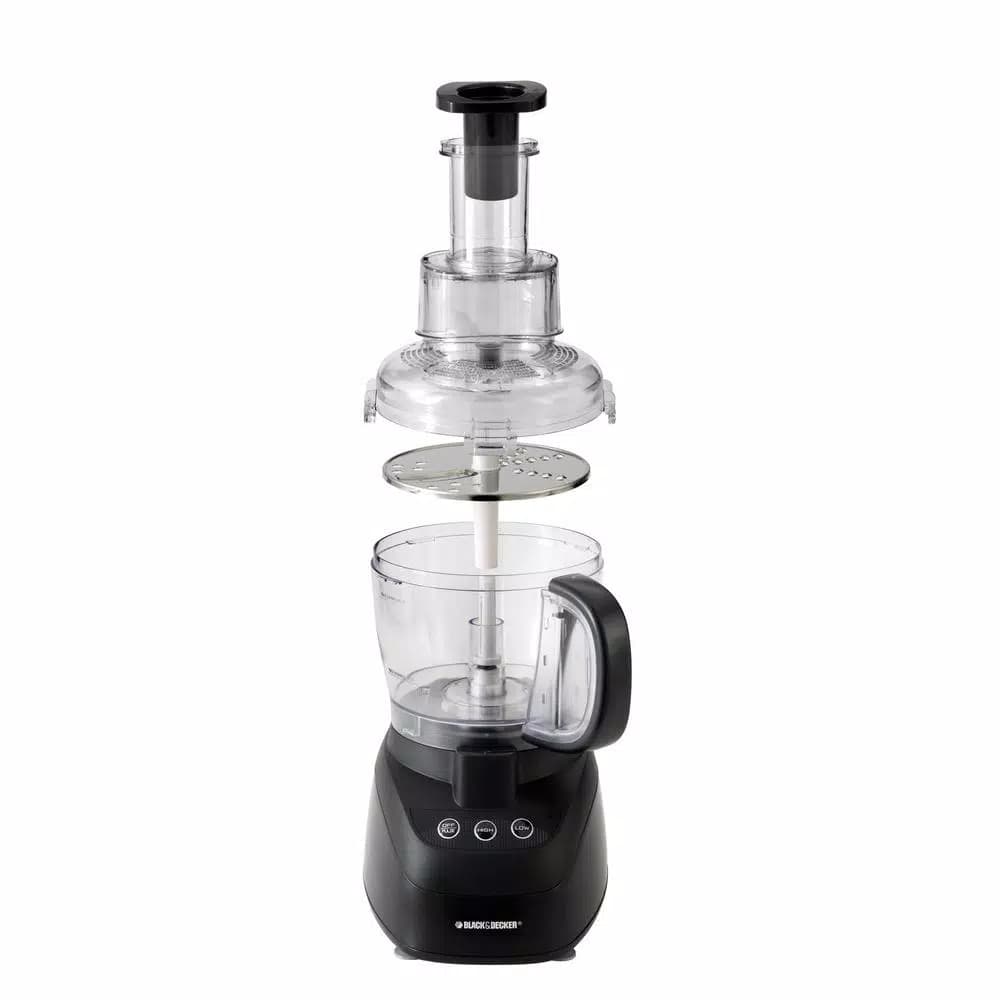 BLACK+DECKER Power Pro Wide-Mouth 10-Cup 2-Speed Food Processor, 500W, Black