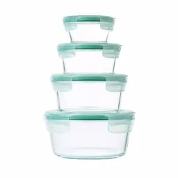 OXO Good Grips Smart Seal 8-Piece Borosilicate Glass Round Food Storage Container Set thumbnail 1