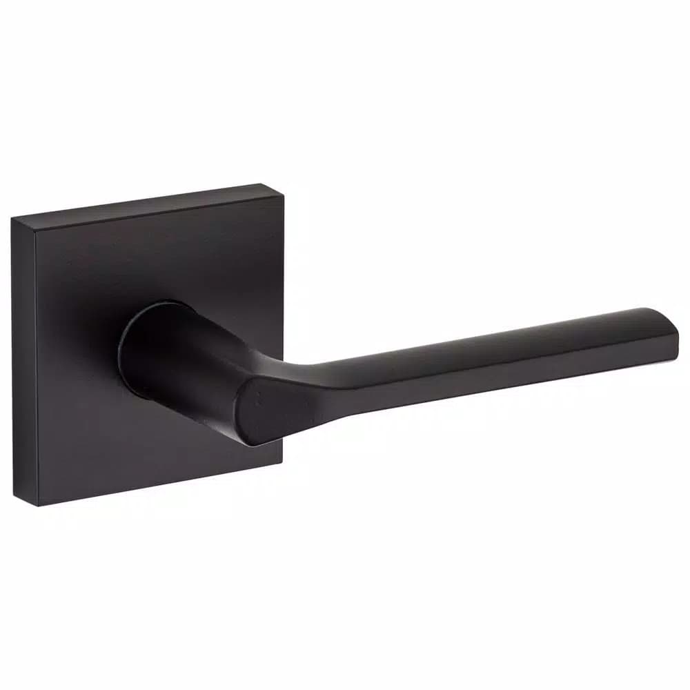 Kwikset Lisbon Square Matte Black Interior Passage Door Lever