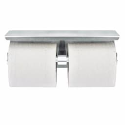 Alpine Industries Double Post Toilet Paper Holder with Storage Shelf, Brushed Stainless Steel thumbnail 3