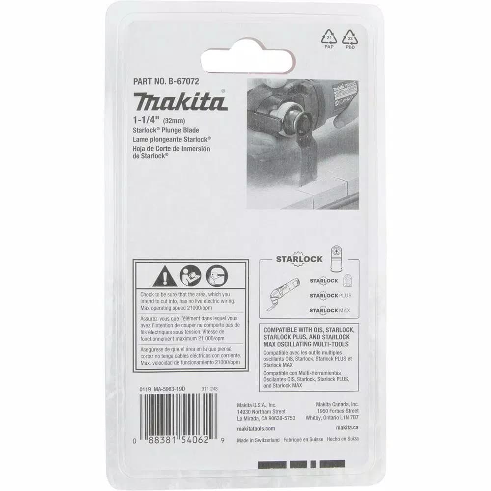 Makita 1-1/4 in. Starlock Plunge Blade, Bi-Metal, 14 TPI