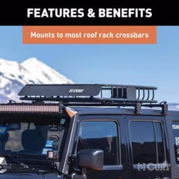 CURT Roof Mounted Cargo Basket, Steel Construction, Black Powder Coat thumbnail 4