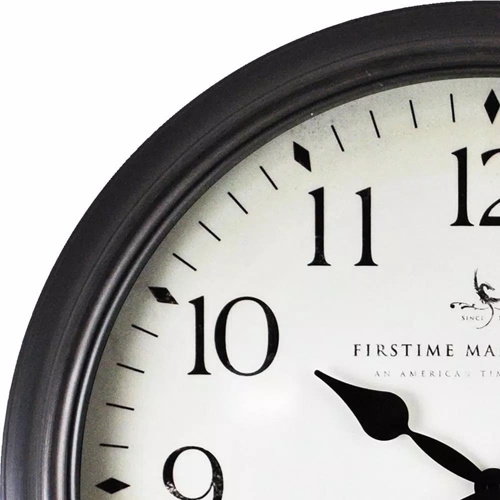 FirsTime 20 in. Avery Whisper Wall Clock - Oil Rubbed Bronze, Non-Ticking