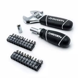 Husky 46-Piece Stubby Ratchet and Socket Set with 1/4 in. and 3/8 in. Dual Drive Ratchet thumbnail 2