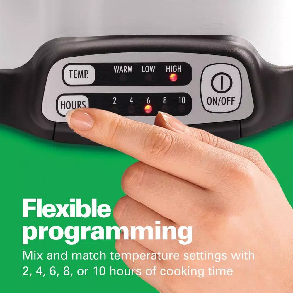 Hamilton Beach 6 Qt. Stovetop Sear and Cook Programmable Slow Cooker, Stainless Steel
