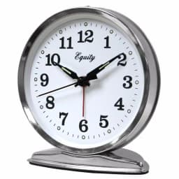 Equity by La Crosse 5.50 in. Round Chrome Wind-Up Bell Alarm Clock with Luminous Hands thumbnail 3