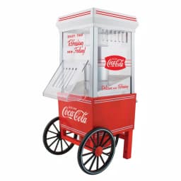 Nostalgia Coca-Cola Hot Air Popcorn Maker with Cart, 4 oz. Capacity, Red thumbnail 1