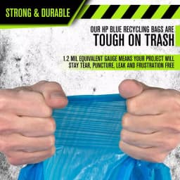 Unbranded 45 Gallon Blue Recycling Trash Bags, 0.95 Mil Thickness, 100-Count thumbnail 7