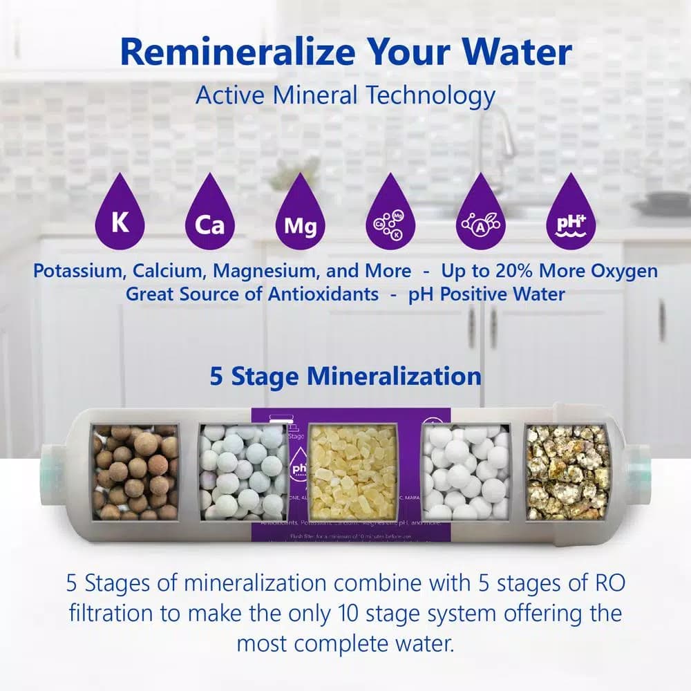 Express Water 10-Stage Reverse Osmosis Alkaline Water Filtration System with Faucet and Tank, 100 GPD