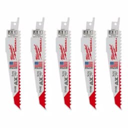 Milwaukee AX 6 in. 5 TPI Wood & Nail Embedded Reciprocating Saw Blades (5-Pack) thumbnail 1