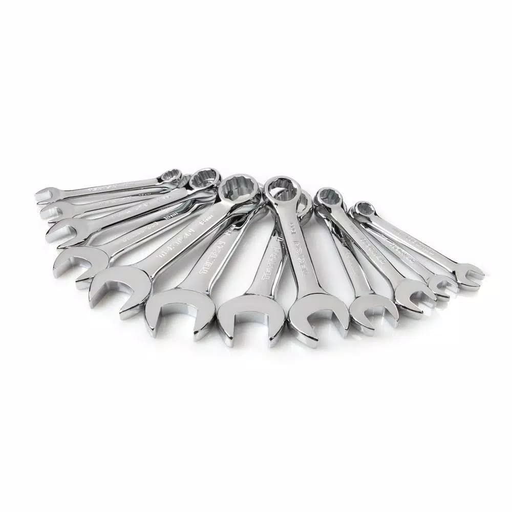 TEKTON 12-Piece Metric Stubby Combination Wrench Set, 8-19 mm
