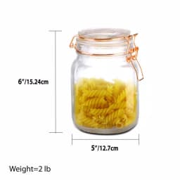 Unbranded Medium Glass Pickling Jar with Rose Gold Metal Clamp and Rubber Seal, 33.8 oz thumbnail 5