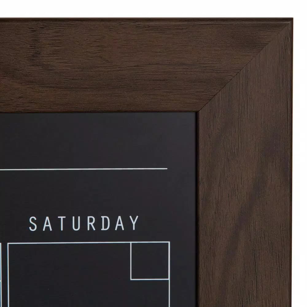 DesignOvation Beatrice Chalkboard Monthly Magnetic Calendar Memo Board, Framed Wall Organizer