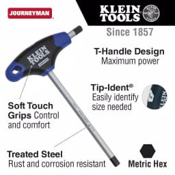 Klein Tools 8 mm Journeyman T-Handle Hex Key, 6 in. Blade thumbnail 2