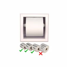 Unbranded Bradford Recessed Toilet Paper Holder, White Plastic with Bevel Frame thumbnail 6