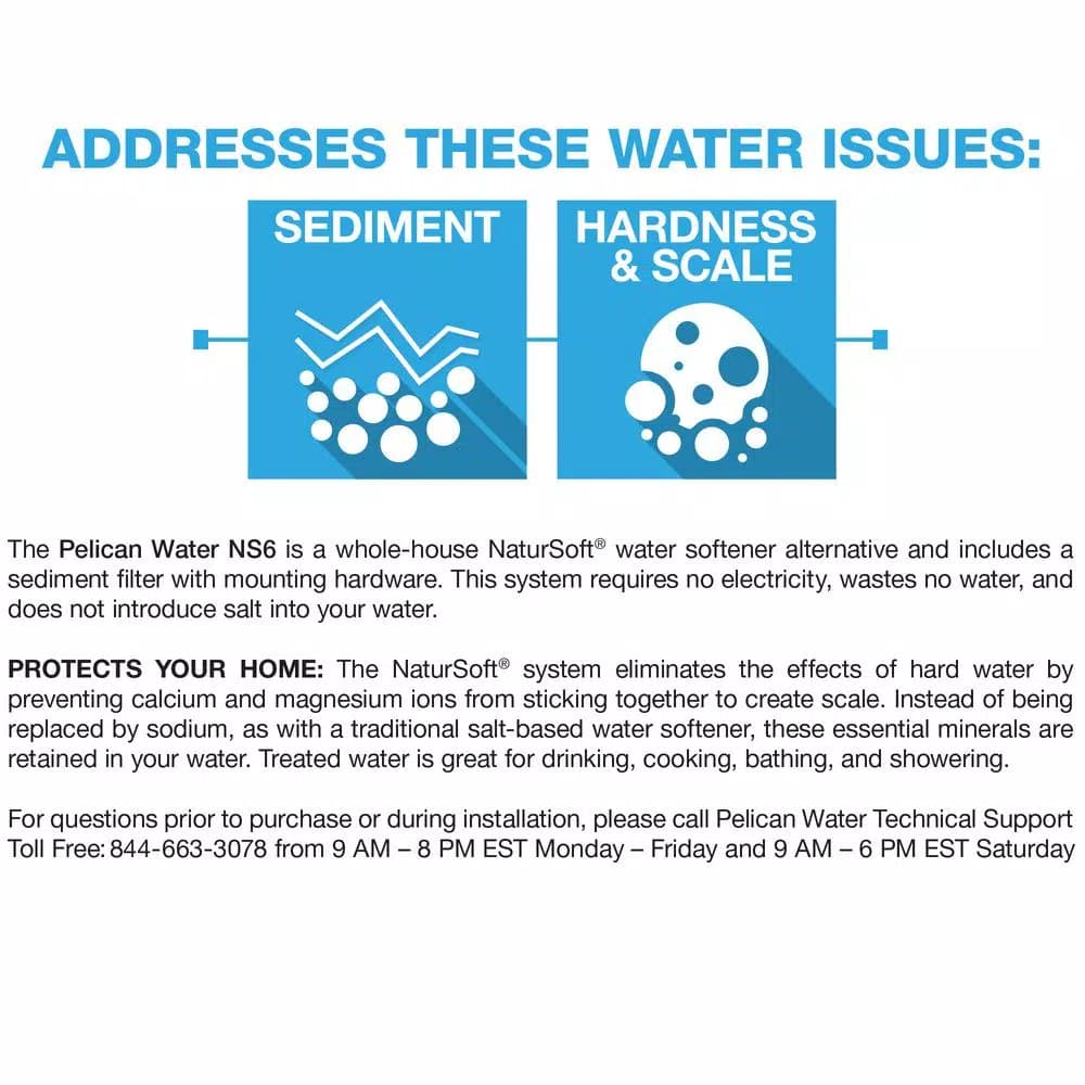 Pelican Water NS6 Pelican NaturSoft 15 GPM Whole House Salt-Free Water Softener Alternative System