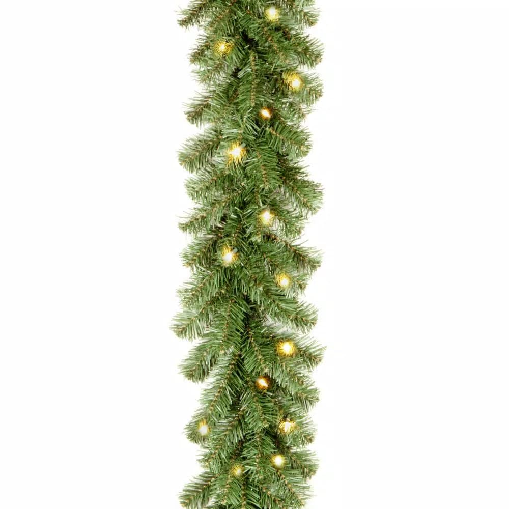 Unbranded 9 ft. Kincaid Spruce Artificial Garland with 50 Clear Lights