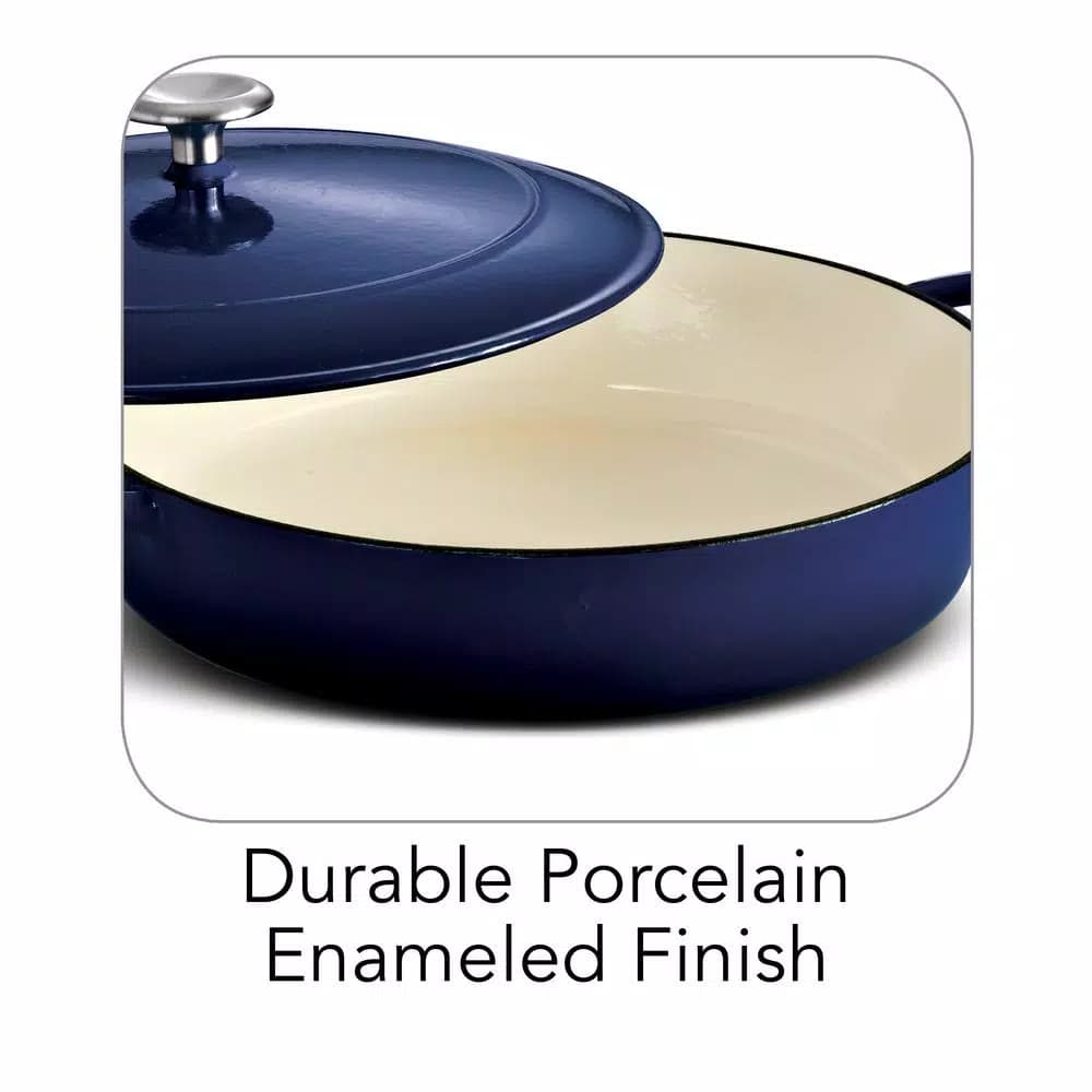 Tramontina Gourmet 4 Qt. Enameled Cast Iron Braising Pan with Lid