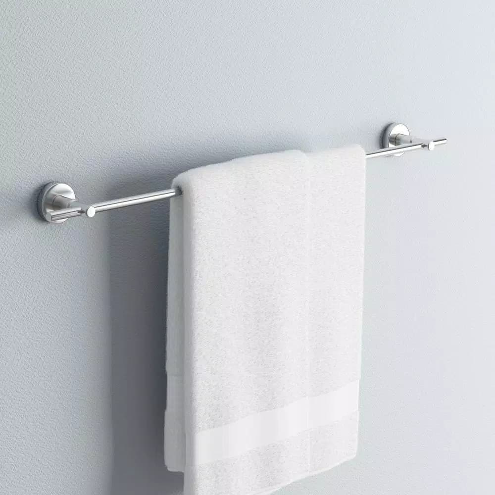 No Drilling Required Loxx 24 in. Chrome Towel Bar - No-Drill Mounting System
