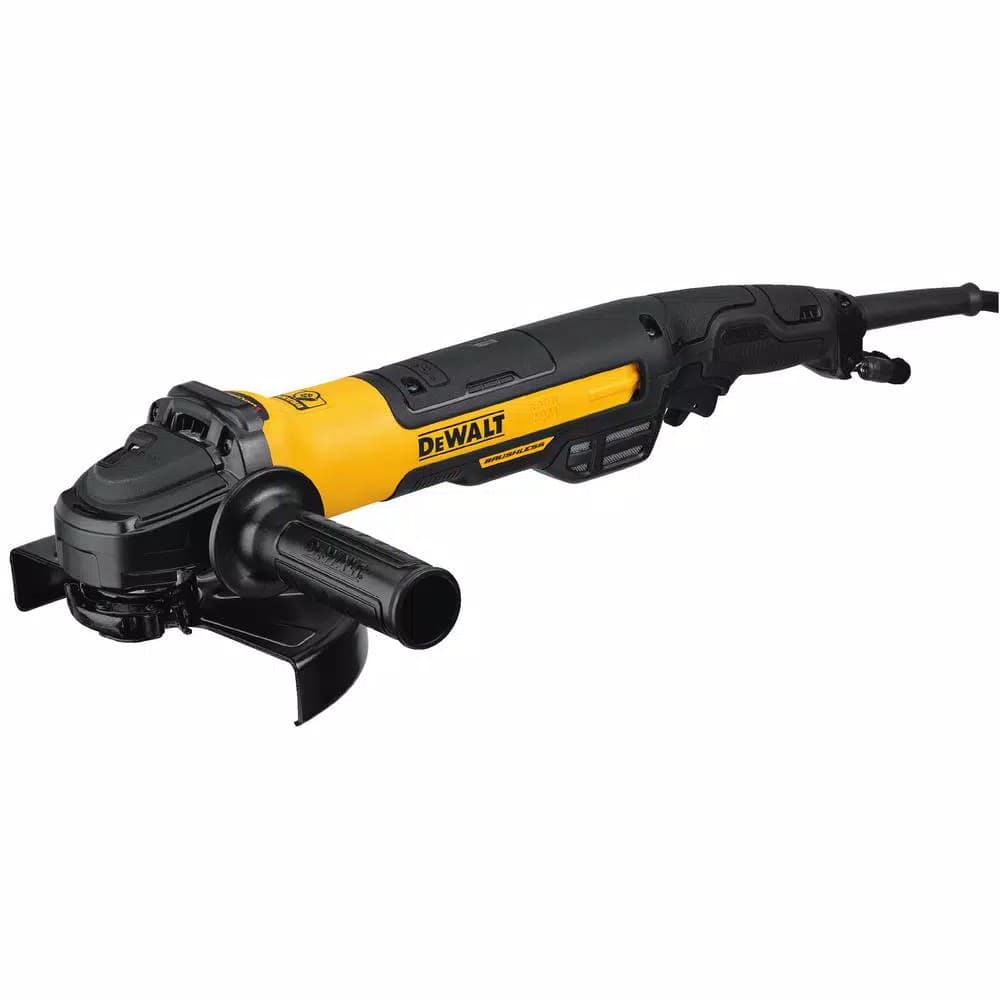 DEWALT 13-Amp 7 in. Brushless Corded Angle Grinder with Kickback Brake and Rat Tail Grip