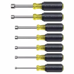 Klein Tools 7-Piece Magnetic Nut Driver Set with 3 in. Hollow Shafts and Cushion Grip Handles thumbnail 1