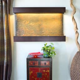 Water Wonders Large Horizon Falls Lightweight Slate Wall Fountain with Copper-Vein Trim thumbnail 2