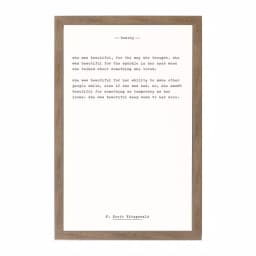 Petal Lane Home F. Scott Fitzgerald Magnetic Memo Board with Rustic Brown Frame thumbnail 1