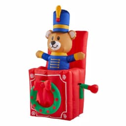 Home Accents Holiday 5 ft. Animated Airblown Inflatable Drum Major Bear in Jack-in-the-Box Christmas Decoration thumbnail 3