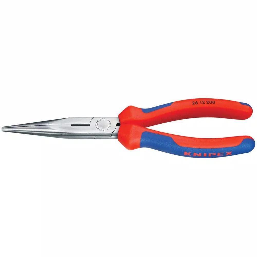 Knipex 8 in. Forged Vanadium Steel Long Nose Side Cutting Pliers with Comfort Grip