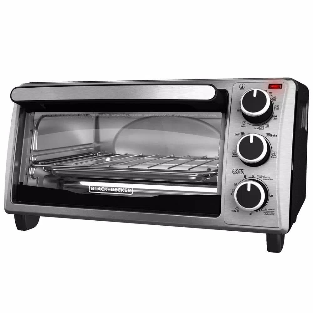 BLACK+DECKER 4-Slice Stainless Steel Toaster Oven with EvenToast Technology