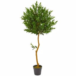 Nearly Natural 58 in. Artificial Olive Topiary Tree, UV-Resistant Indoor/Outdoor Greenery thumbnail 1