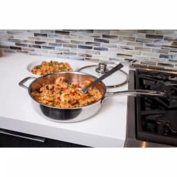 Swiss Diamond Premium Clad 4.2 qt. Stainless Steel Saute Pan with Glass Lid thumbnail 2