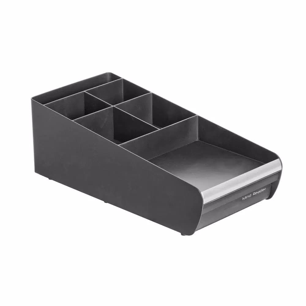 Mind Reader Vesta Coffee 18-Capacity K-Cup Storage Drawer & 7-Compartment Condiment Organizer, Black
