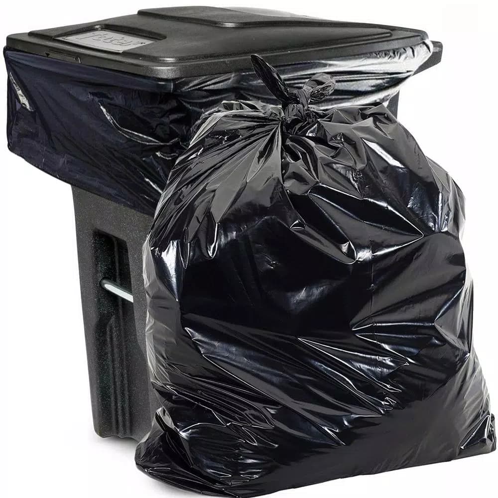 Unbranded 96 Gallon Heavy Duty Black Curbside Trash Bags, 2 Mil, 50-Count