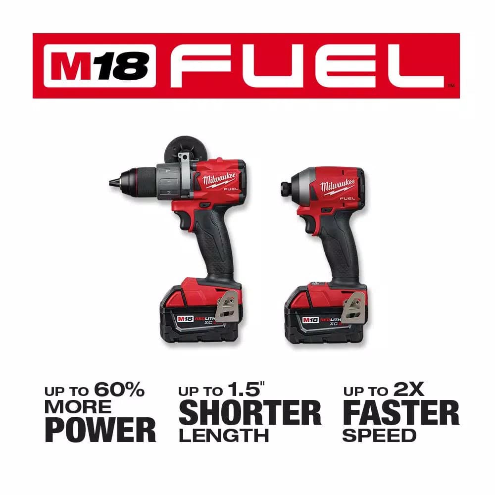 Milwaukee M18 FUEL 18V Brushless Hammer Drill and Impact Driver 2-Tool Combo Kit with 5.0Ah Battery