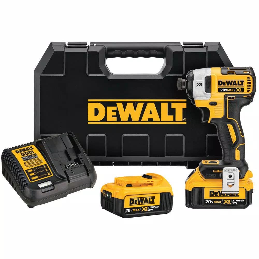 DEWALT 20V MAX XR Brushless 1/4 in. Cordless Impact Driver Kit with Bonus Reciprocating Saw