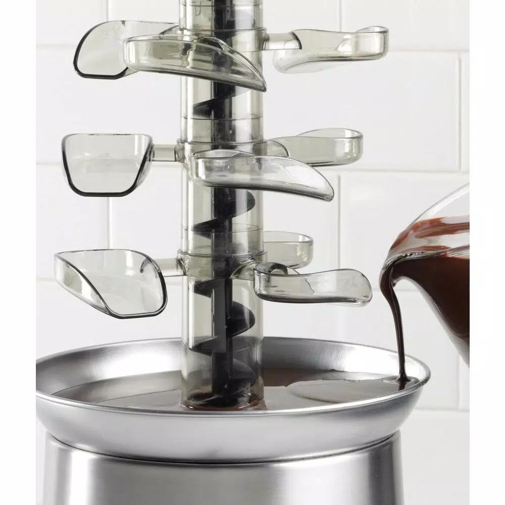 Nostalgia 3-Tier Stainless Steel Cascading Fondue Fountain with Auger-Style Flow