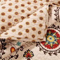 Greenland Home Fashions Andorra Multi Quilted Cotton Throw, Reversible Southwestern Floral Pattern thumbnail 2
