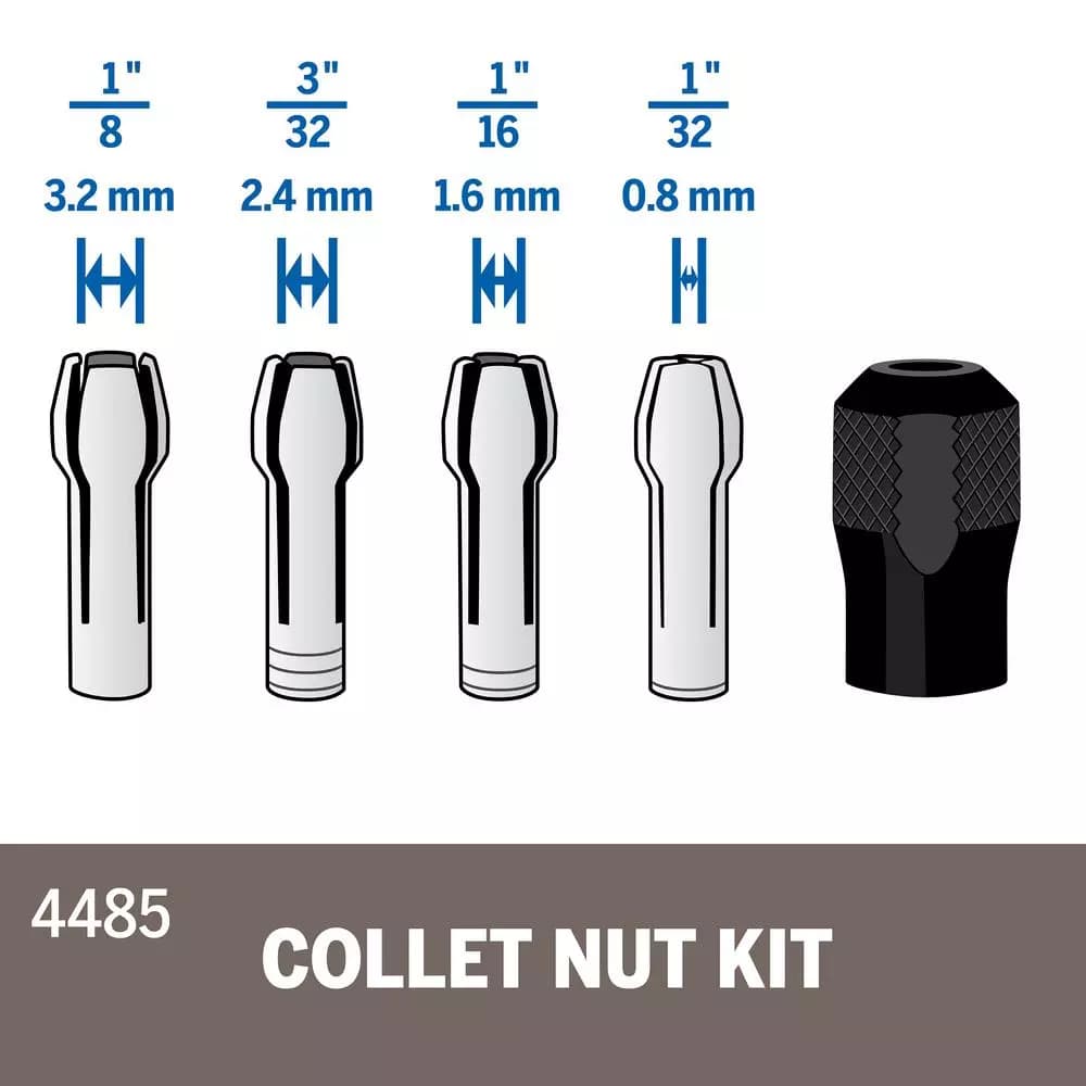 Dremel Quick Change Collet Nuts, 5-Piece Set for Rotary Tools