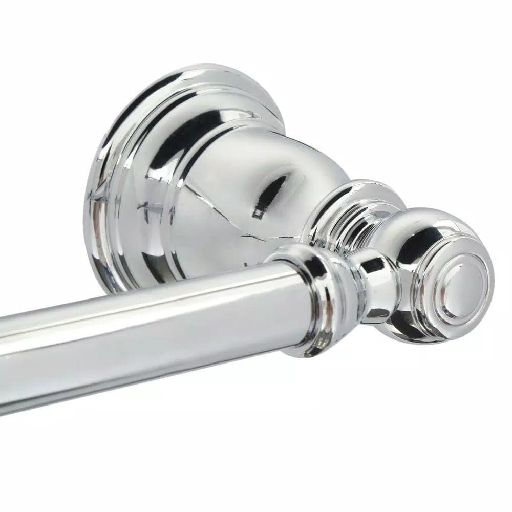 MOEN Kingsley 24 in. Chrome Towel Bar, Modern Glam Single Towel Bar